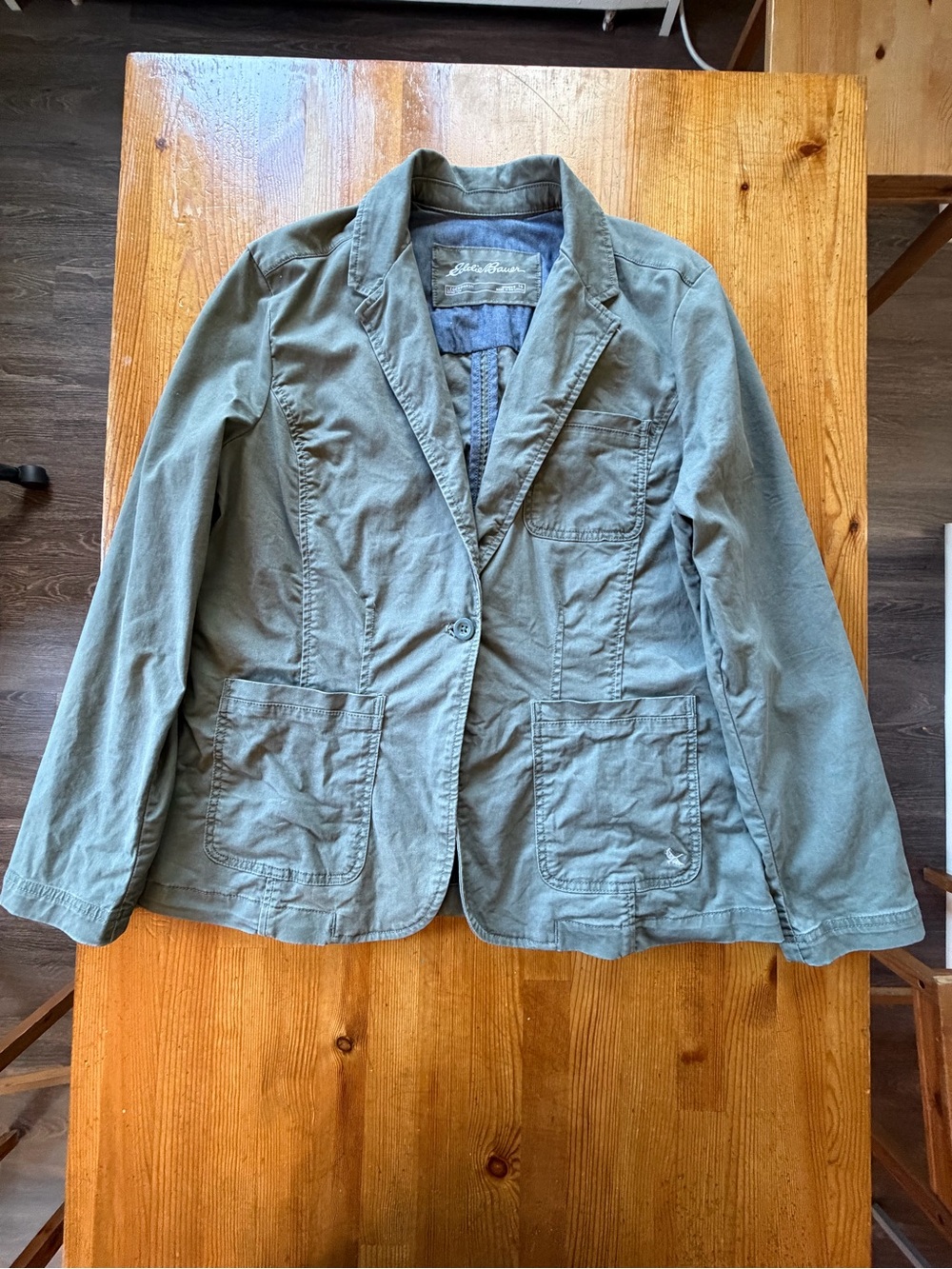 Eddie Bauer Casual Cotton Blazer in Olive Green